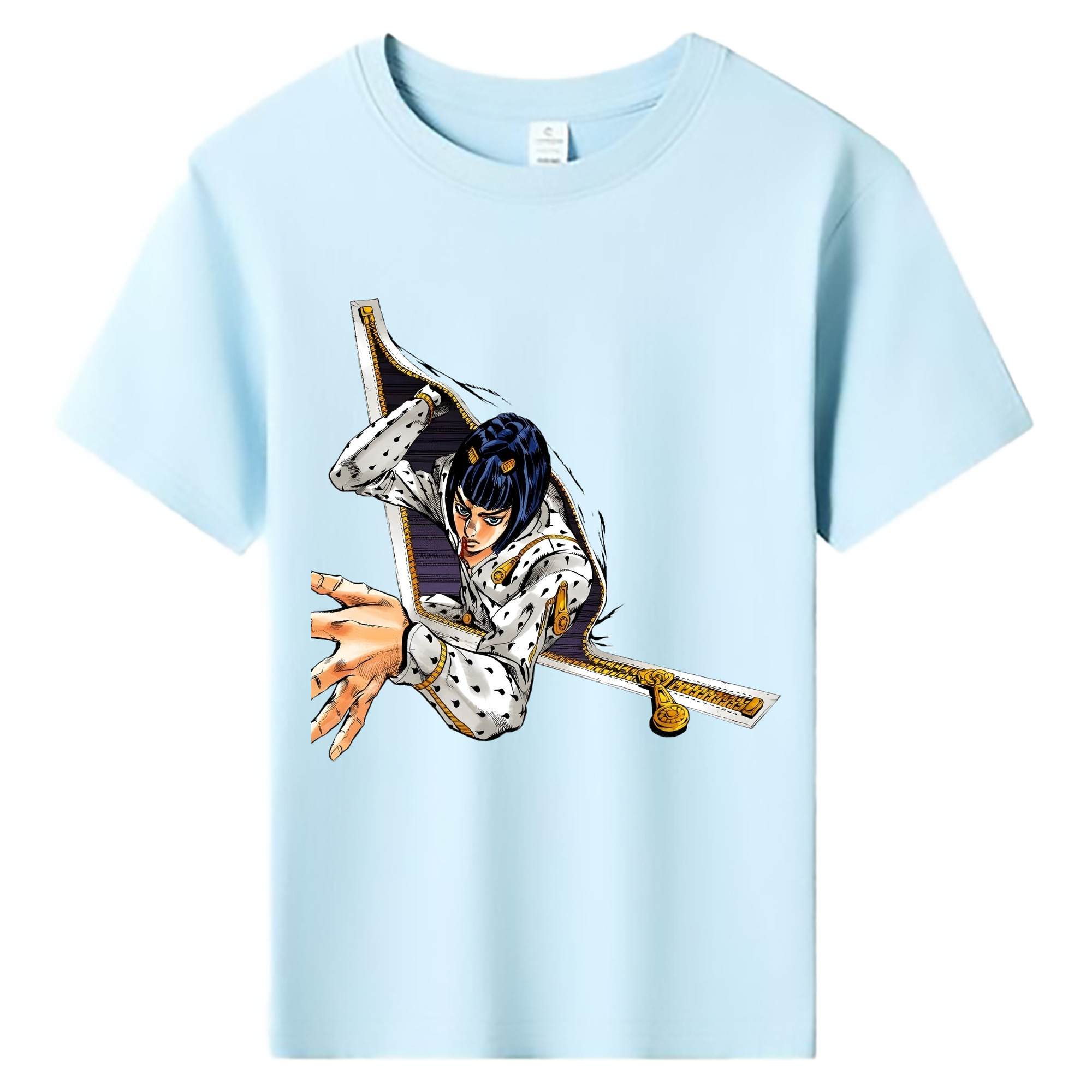 （画像用） ジョジョの奇妙な冒険 ブローノ?ブチャラティ JoJo's Bizarre Adventure Bruno Bucciarati 綿100％キッズTシャツ（フロントプリント）